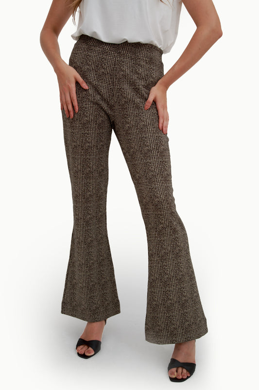 Pantaloni zampa pied de poule