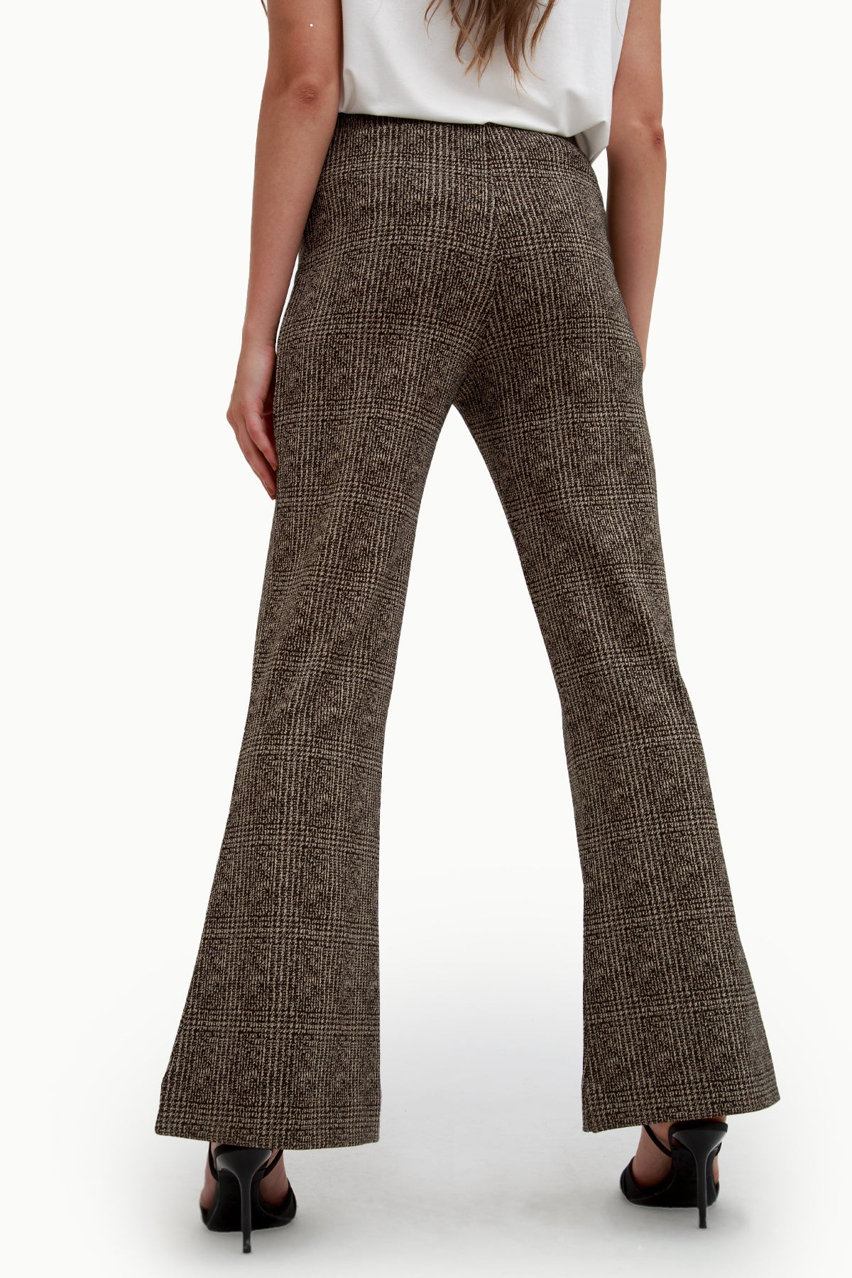 Pantaloni zampa pied de poule