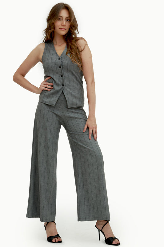 Pantaloni gessati palazzo