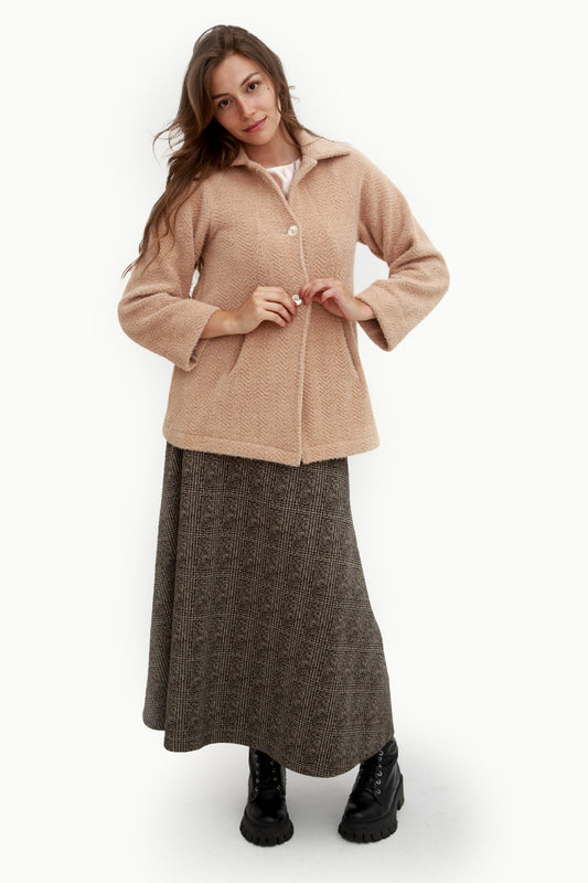 Blazer rosa Oversize in tessuto bouclé