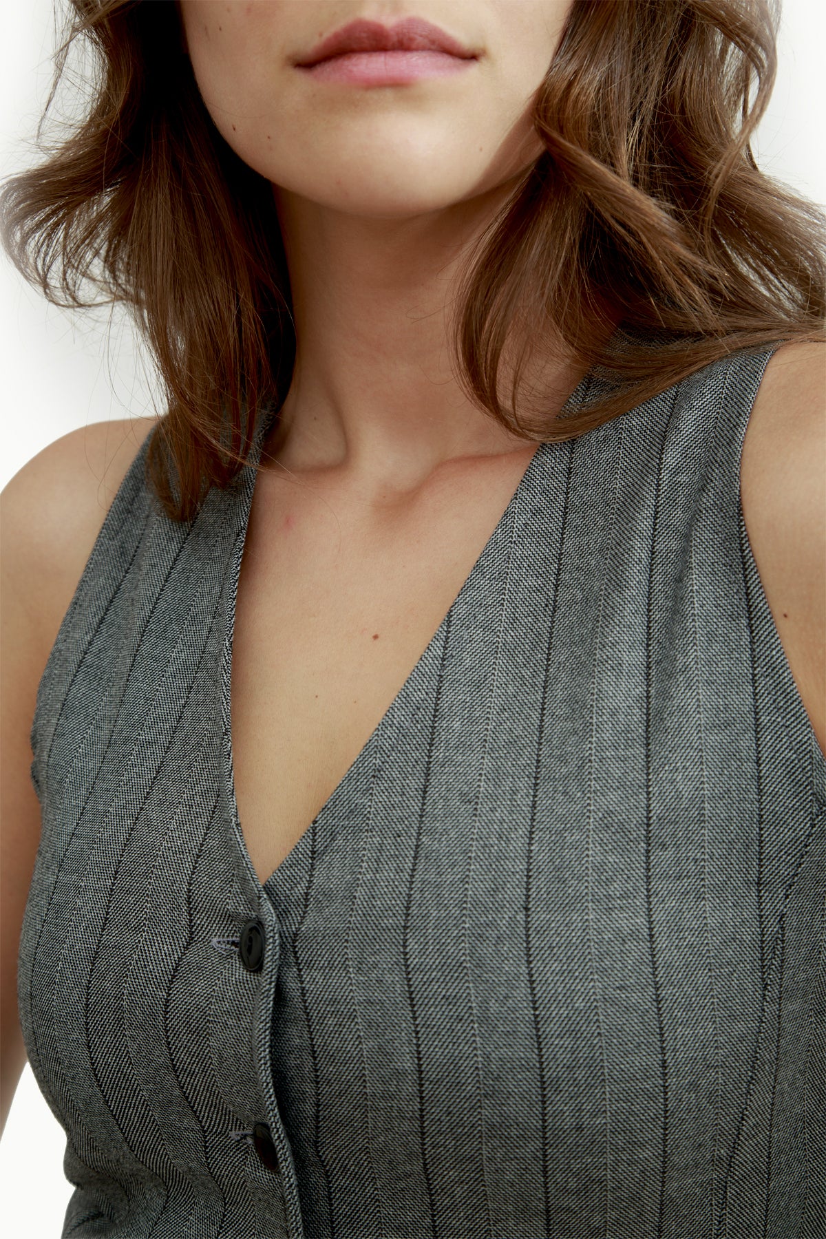 Gilet grigio gessato