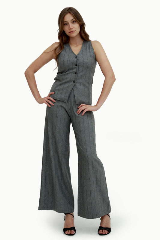 Gilet grigio gessato