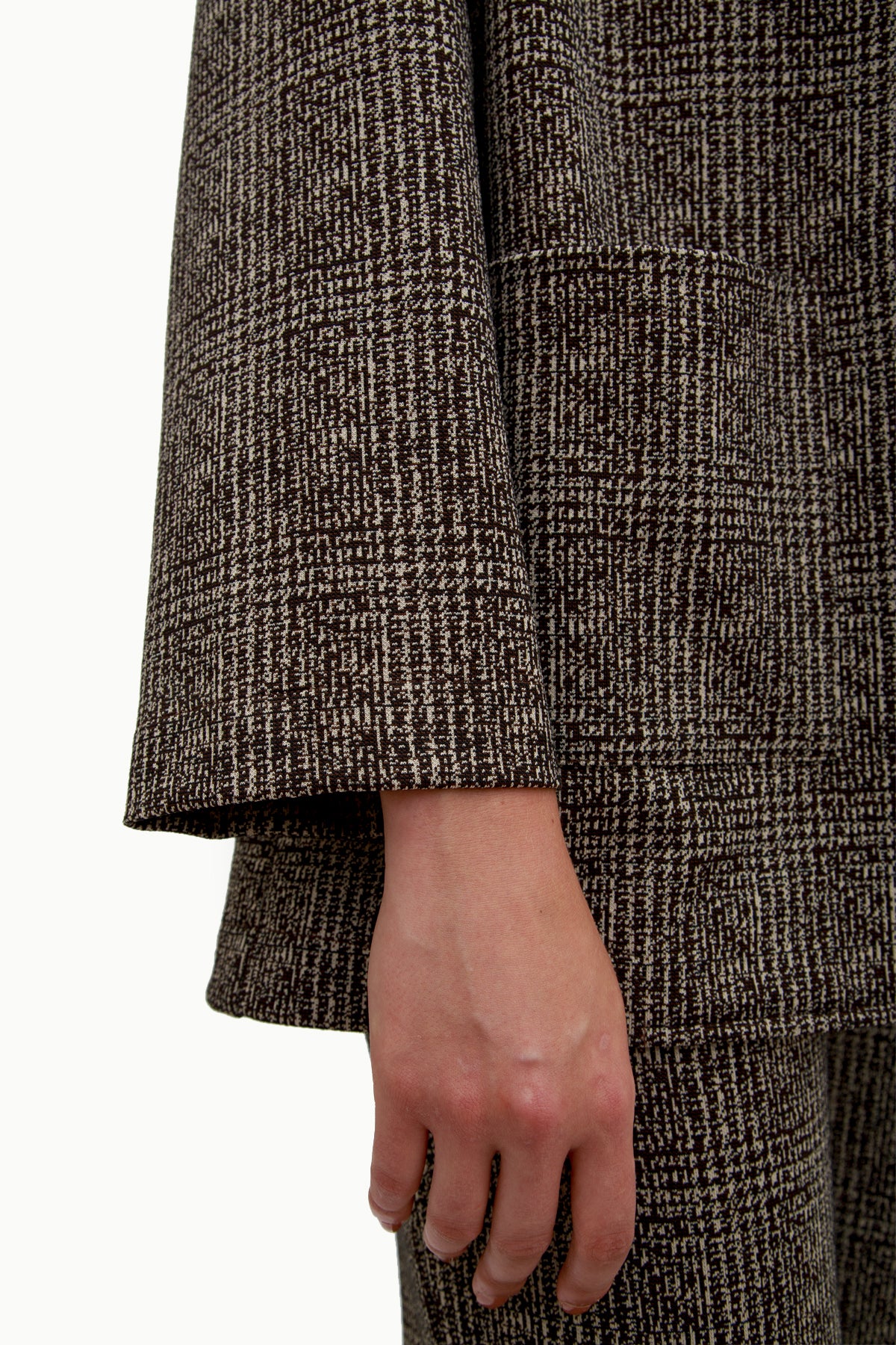 Giacca Blazer Donna Pied de Poule Grigio-Nero -