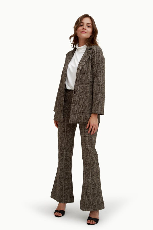 Pantaloni zampa pied de poule