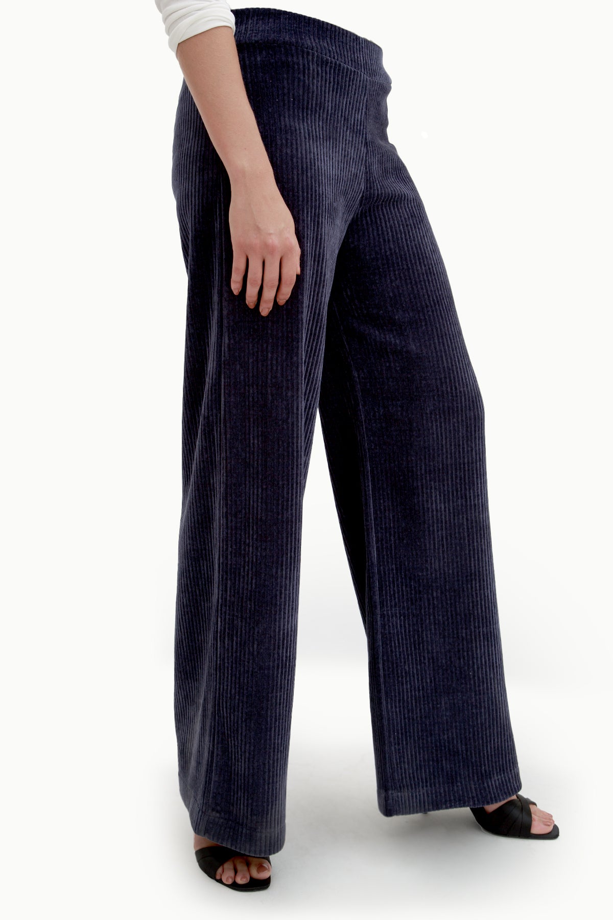 Pantalone Donna Velluto a Coste Blu Scuro