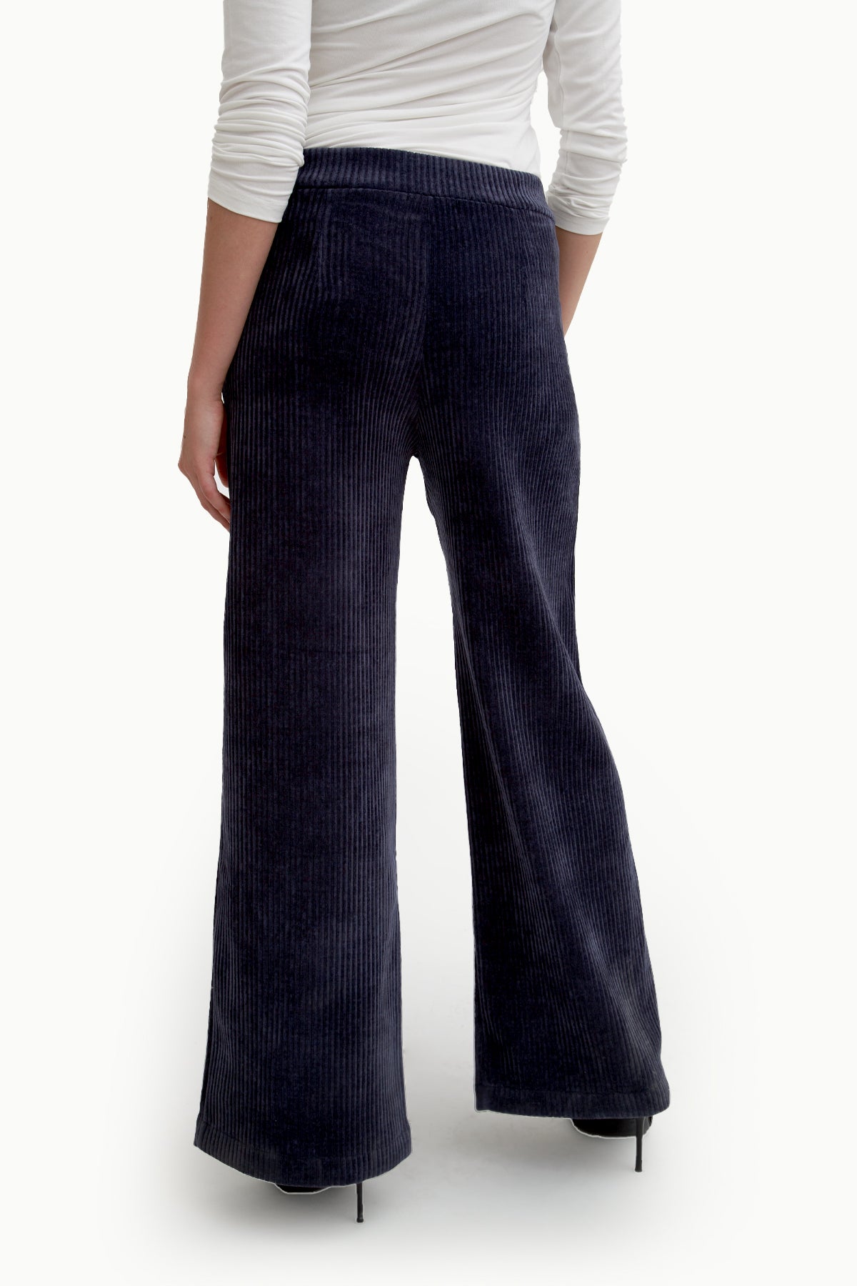 Pantalone Donna Velluto a Coste Blu Scuro