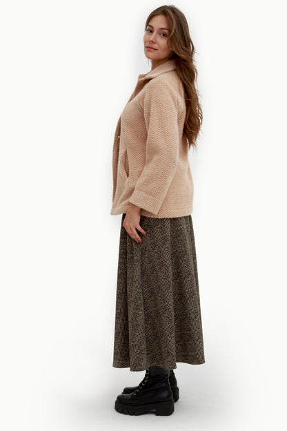 Blazer rosa Oversize in tessuto bouclé