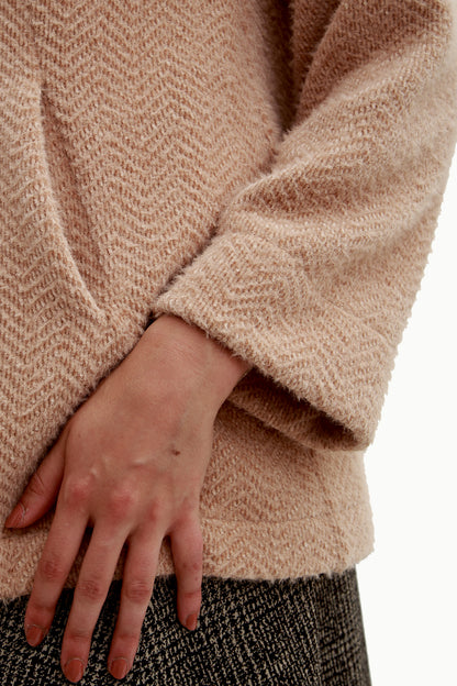 Blazer rosa Oversize in tessuto bouclé
